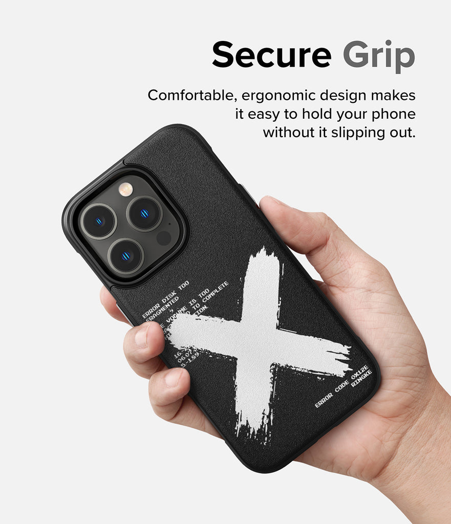 iPhone 14 Pro Case | Onyx Design - Secure Grip. Comfortable, ergonomic design makes it easy to hold your phone without it slipping out.