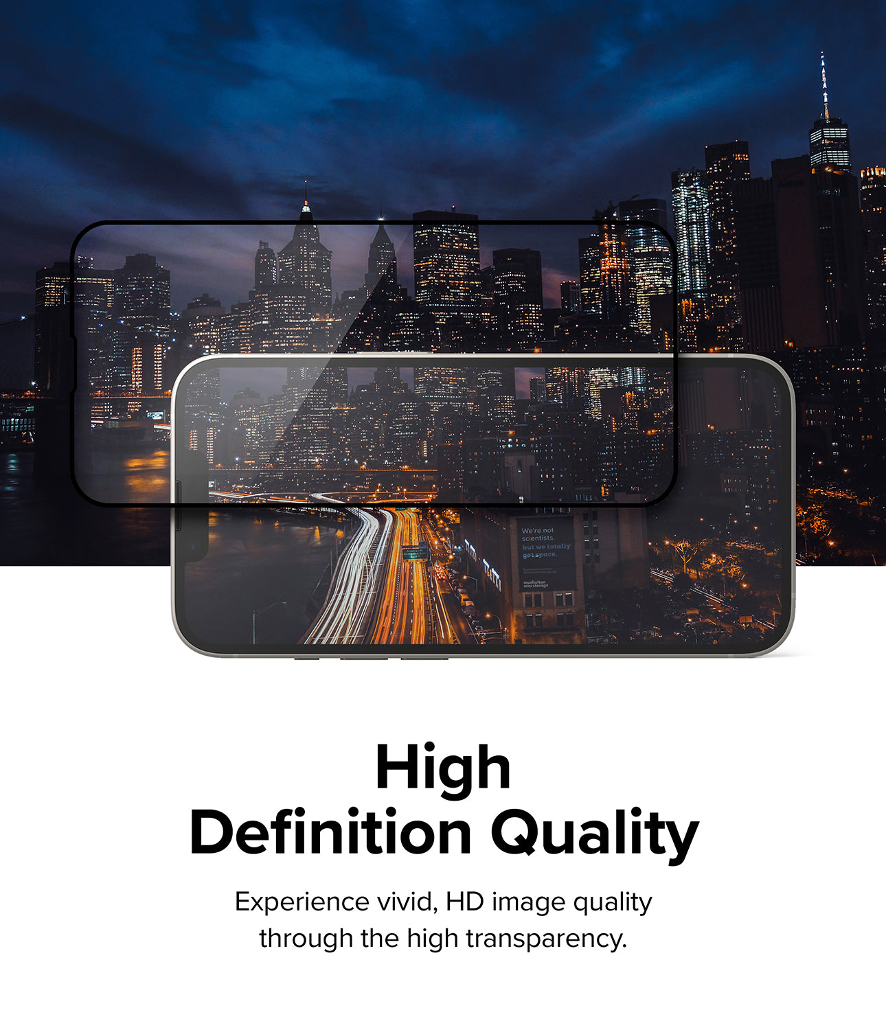 iPhone 14 / 13 Pro / 13 Screen Protector | Full Cover Glass - High Definition Quality. Experienced vivid, HD image quality through the high transparency.