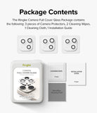 iPhone 14 Plus / 14 | Camera Protector Glass [3 Pack] - Package Contents. 3 pieces of camera protectors, 2 cleaning wipes, 1 cleaning cloth, 1 installation guide.