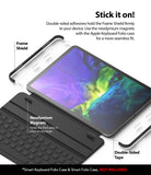 double sided adhesive hold the frame shield firmly to your device. use the neodymium magnets with the apple keyboard folio case for a more seamless fit