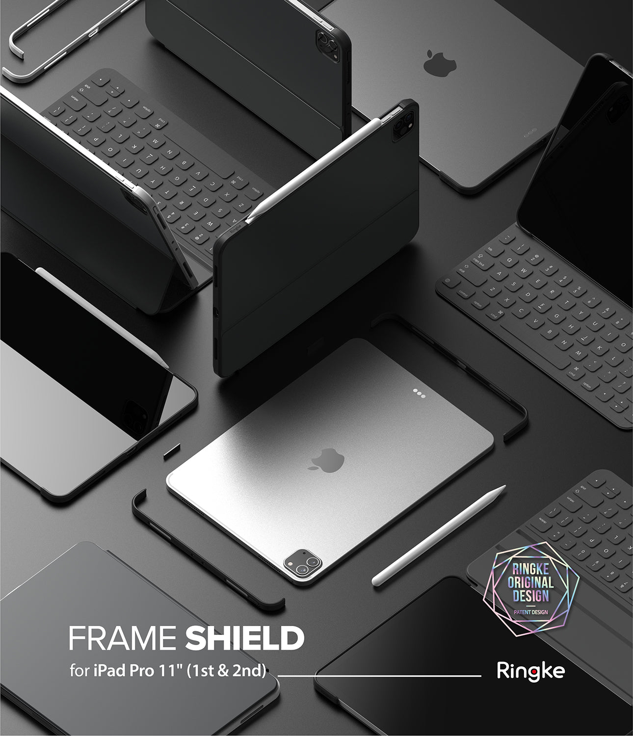 ringke frame shield compatible with smart keyboard folio / smart folio for ipad pro 11" 2018 & 2020 -