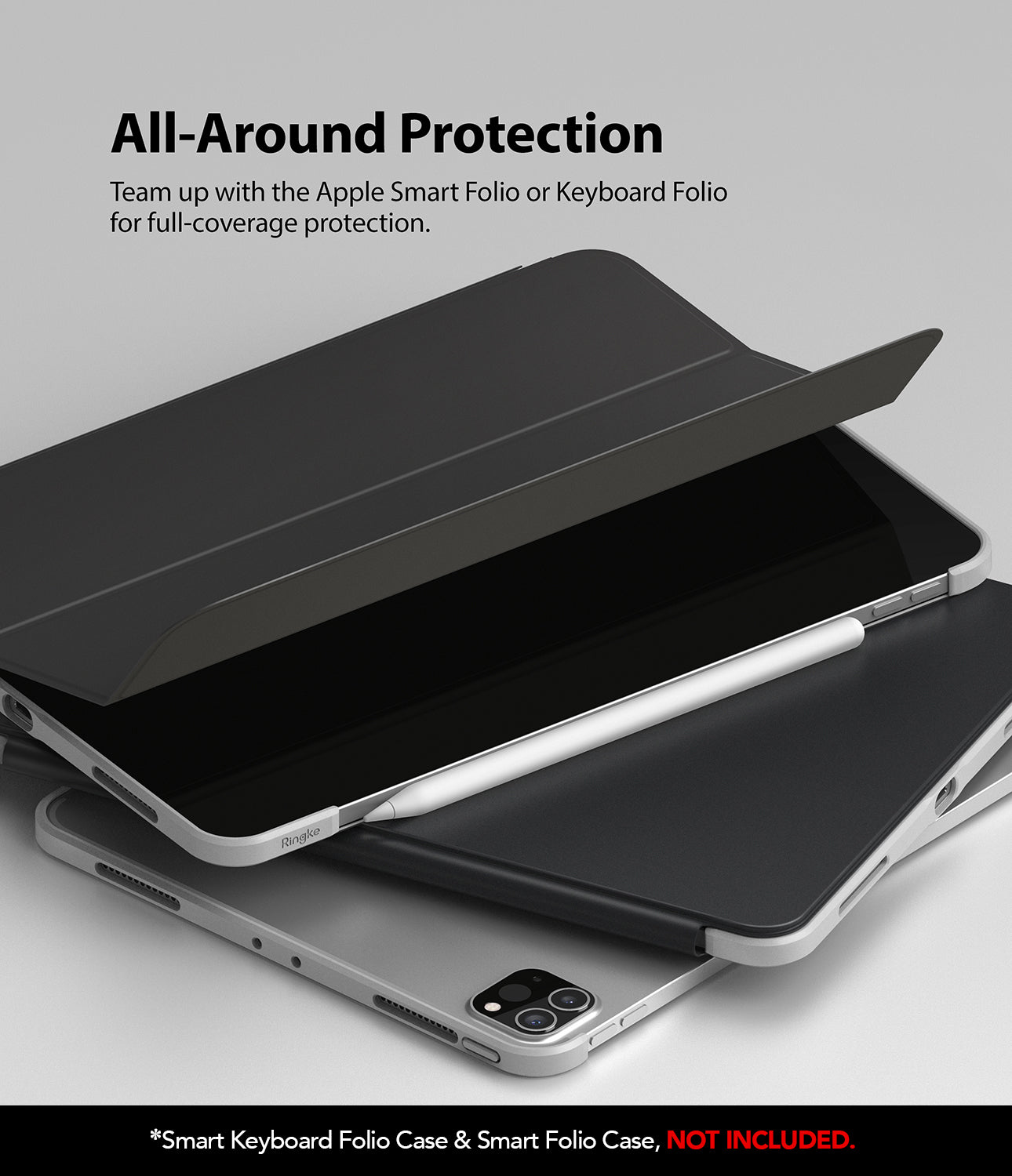 all around protection - team up with the apple smart folio or keyboard folio for full coverage protection