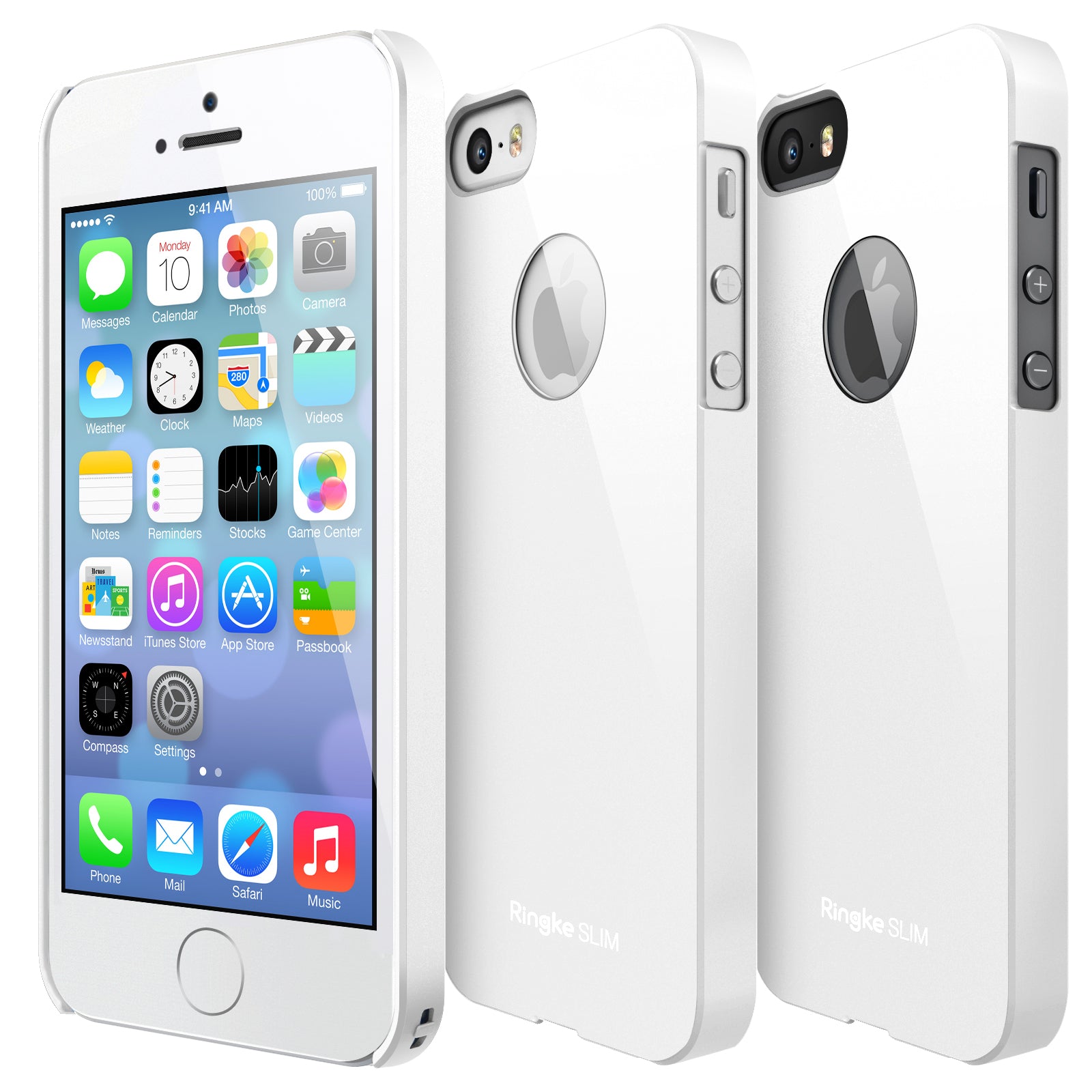 ringke slim logo cut lightweight hard pc thin case cover for iphone se 5s 5 main lf white