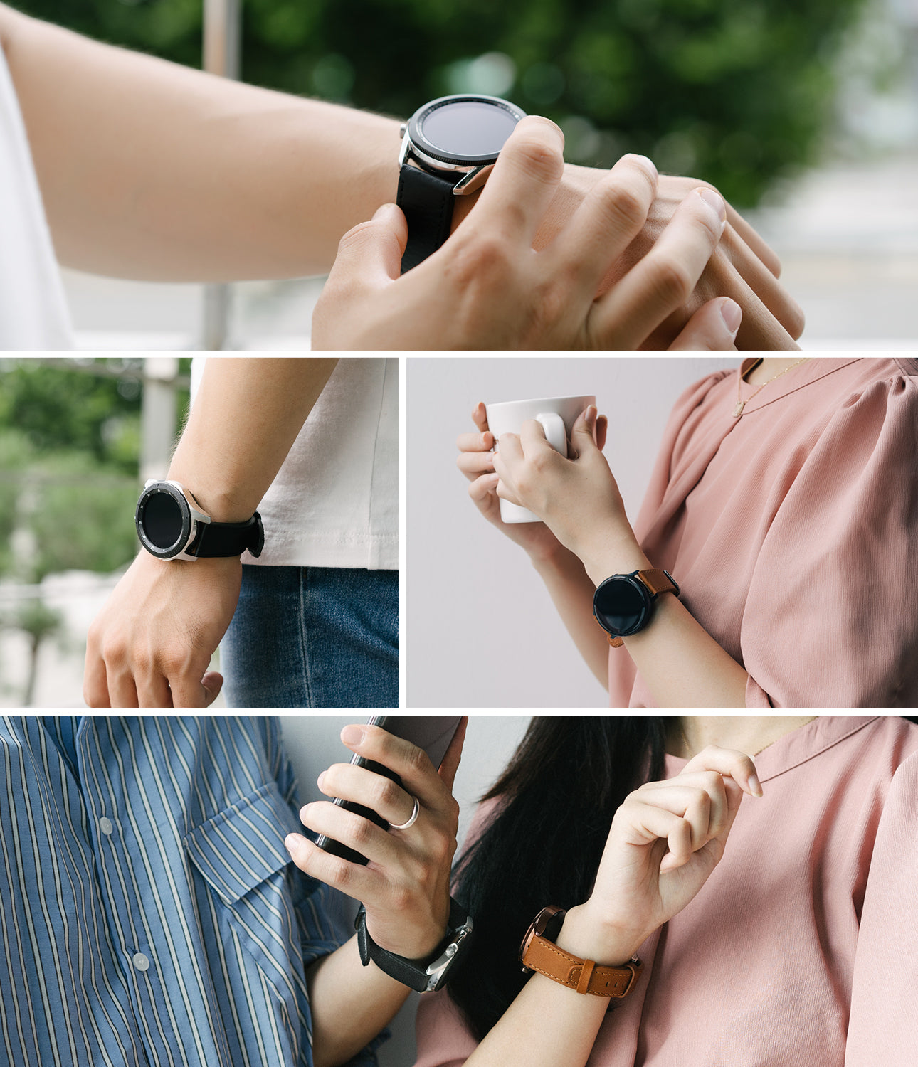 smartwatch band - ringke leather one classic band for watch lug size 20mm - compatible with glaaxy watch 3 41mm | galaxy watch 42mm | galaxy watch active 2 44mm