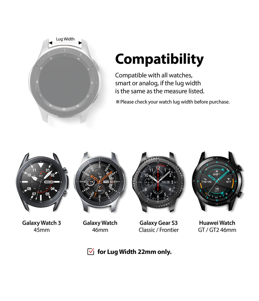 compatible with galaxy watch 3 45mm, galaxy watch 46mm, galaxy gear s3 classic / frontier, huawei watch gt / gt2 46mm
