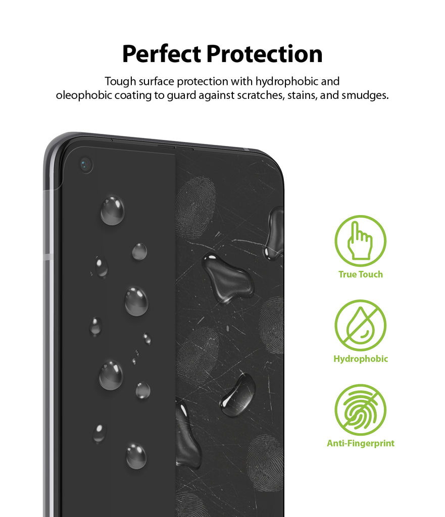 tough surfaces protection with hydrophobic and oleophobic coating to guard against scratches, stains, and smudges