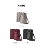 colors - black, burgundy, warm gray