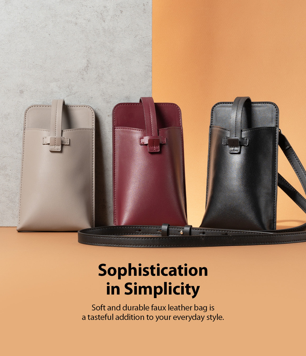 sophistication in simplicity - soft and durable faux leather bag is a tasteful addition to your everyday style.