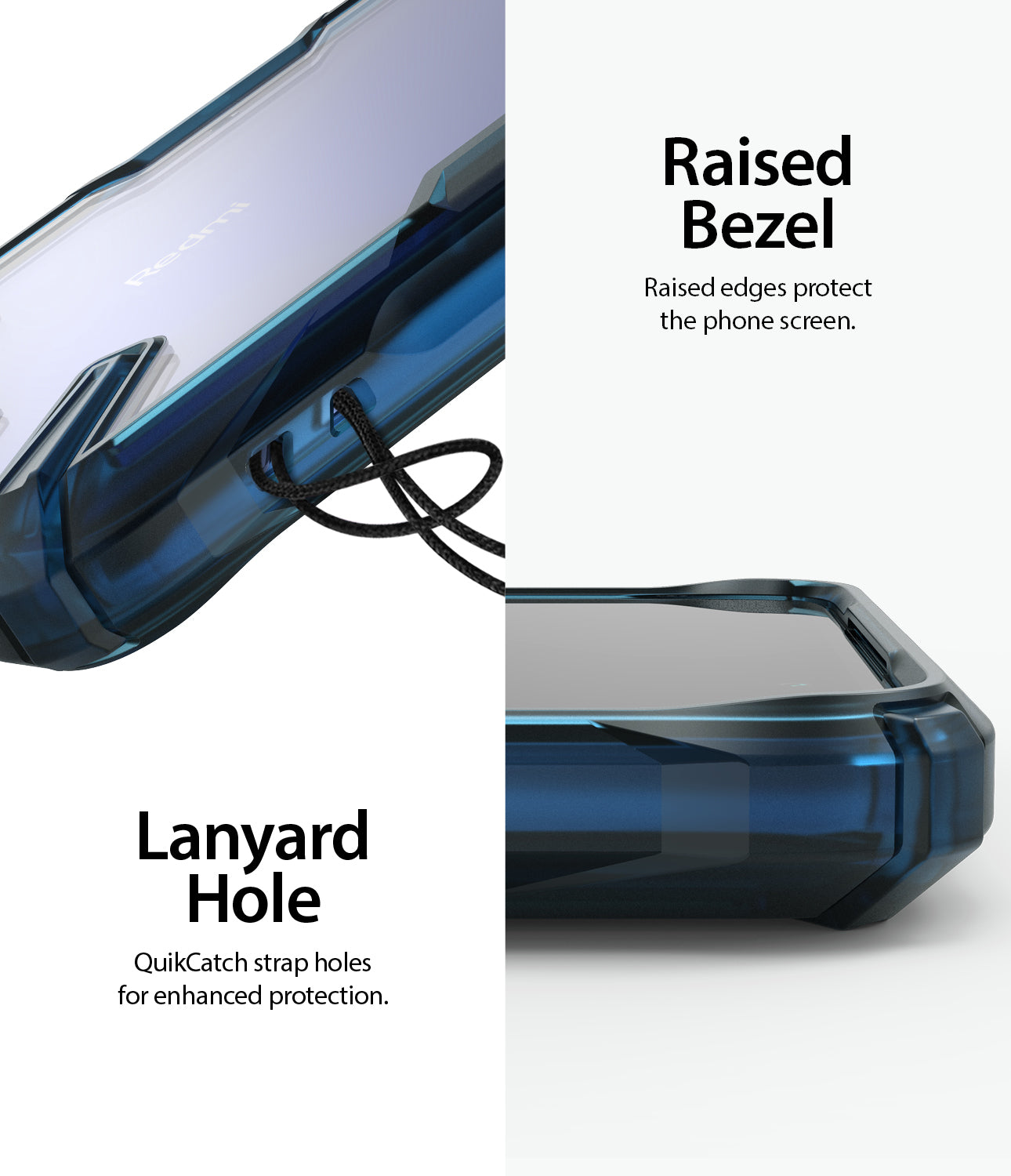 raised bezel with lanyard hole