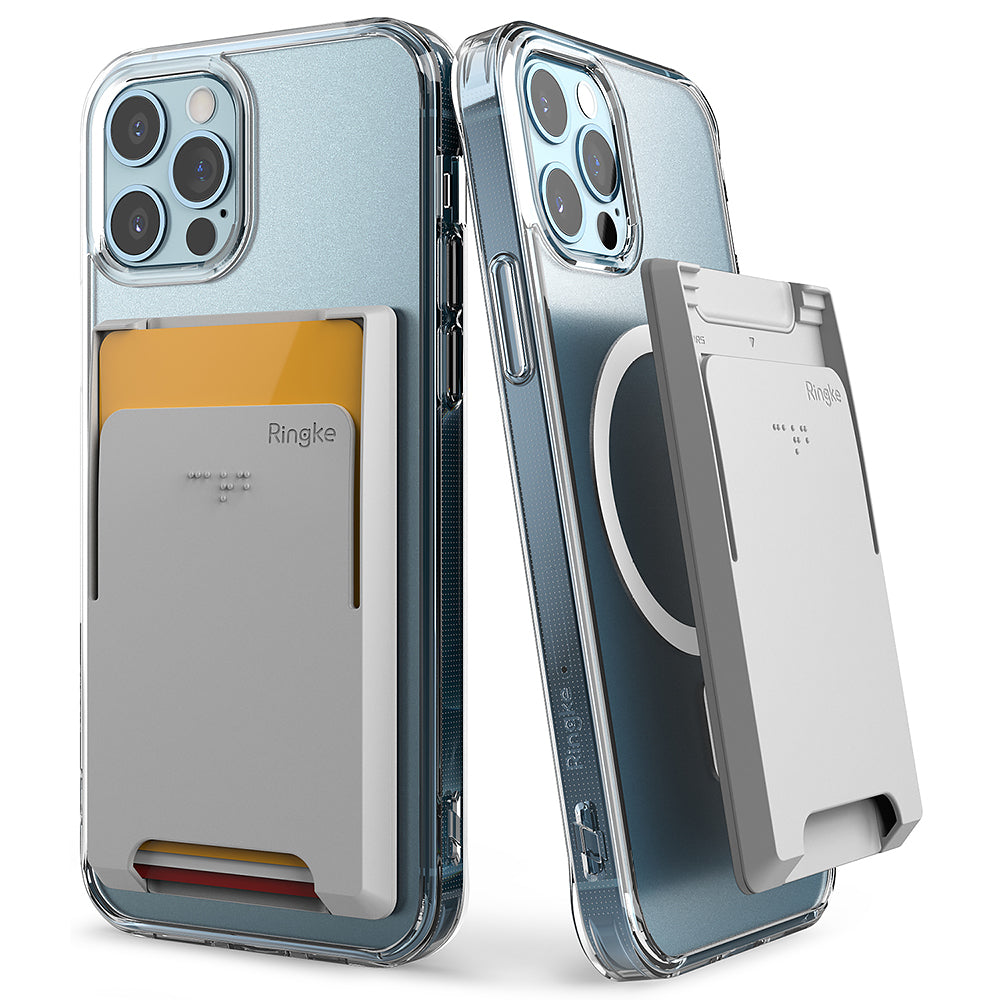 Magnetic Slot Card Holder Light Gray