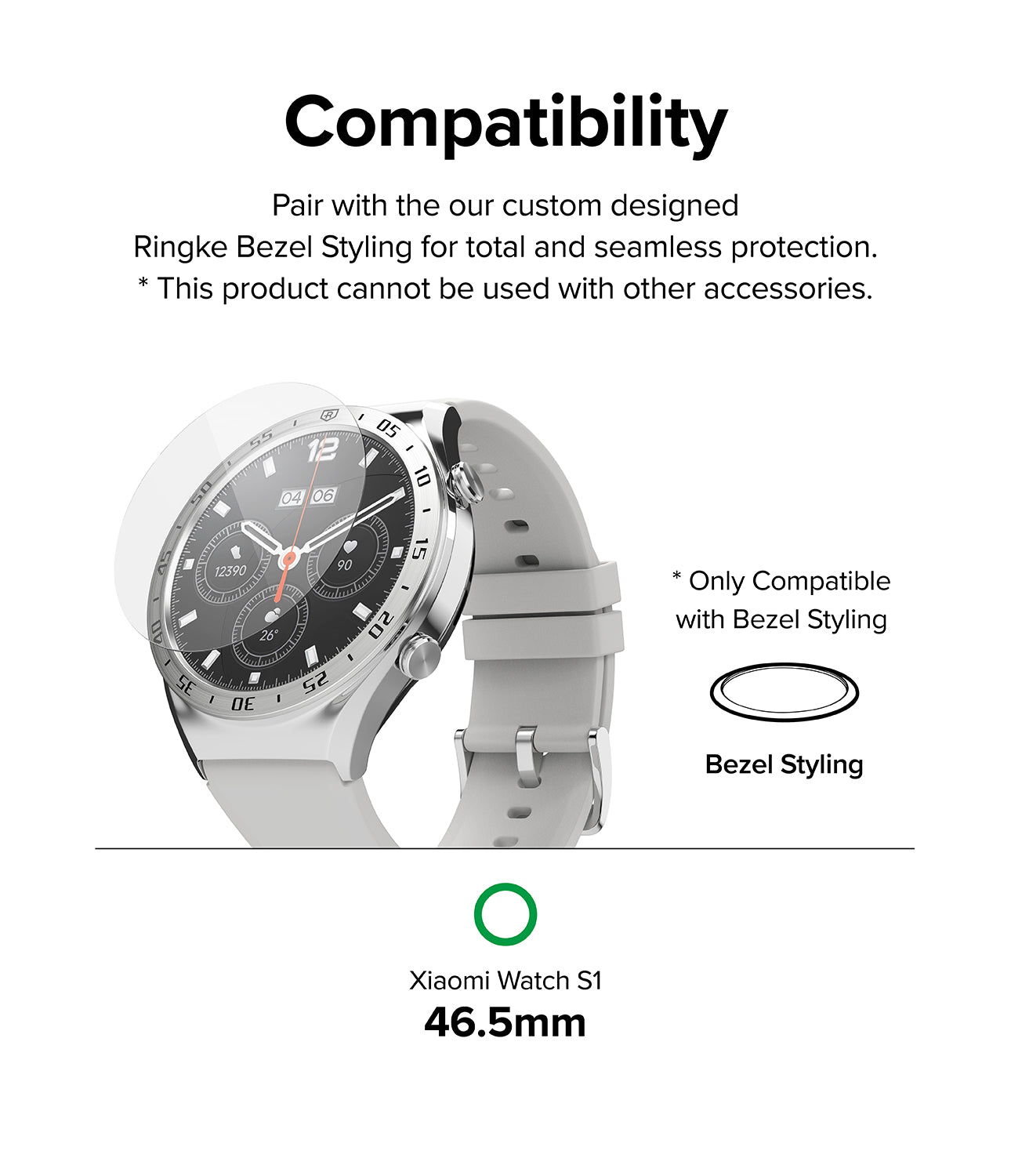 Xiaomi Watch S1 46mm | Glass for Bezel Styling [4P] - Ringke Official Store