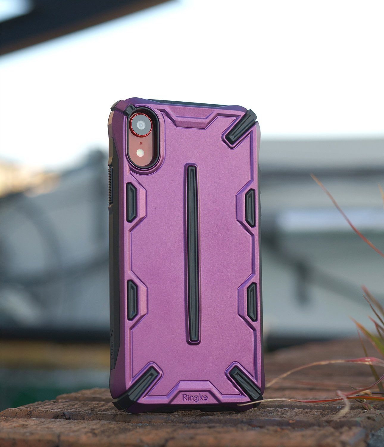 ringke dual-x for iphone xr case cover main metallic purple