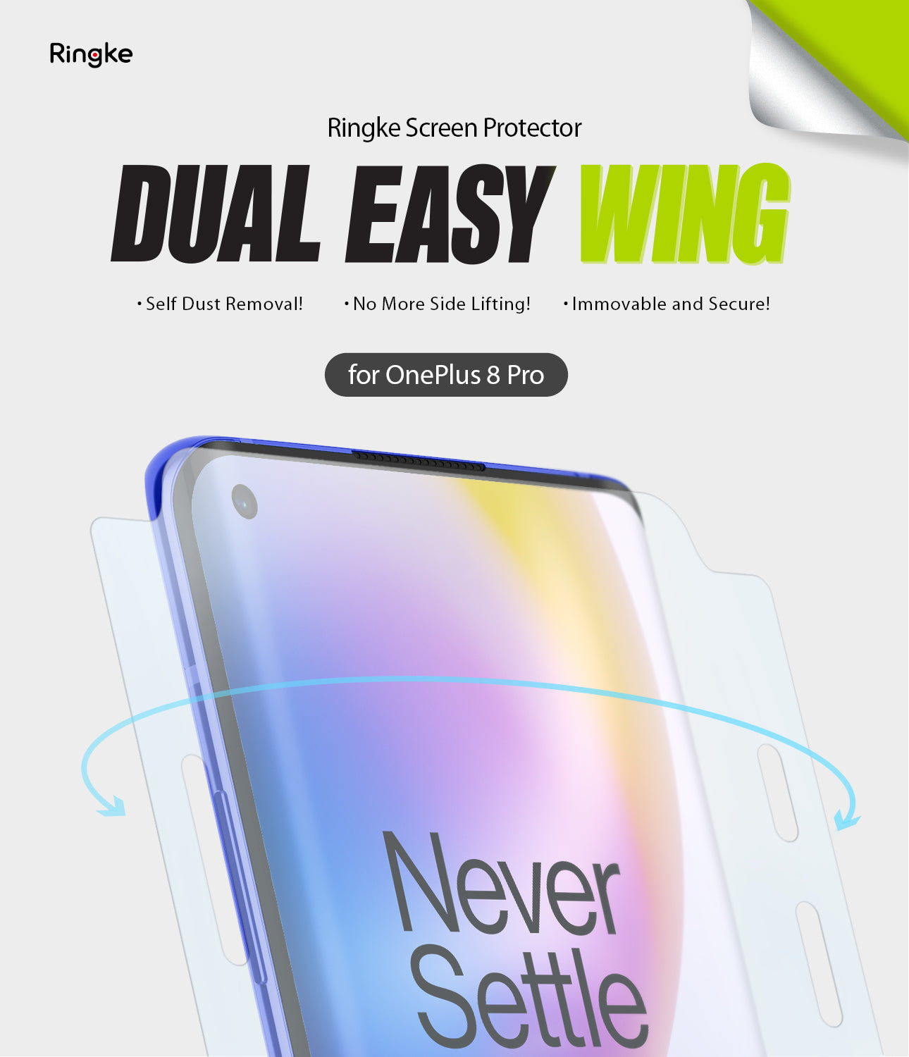 oneplus 8 pro screen protector - ringke dual easy film wing