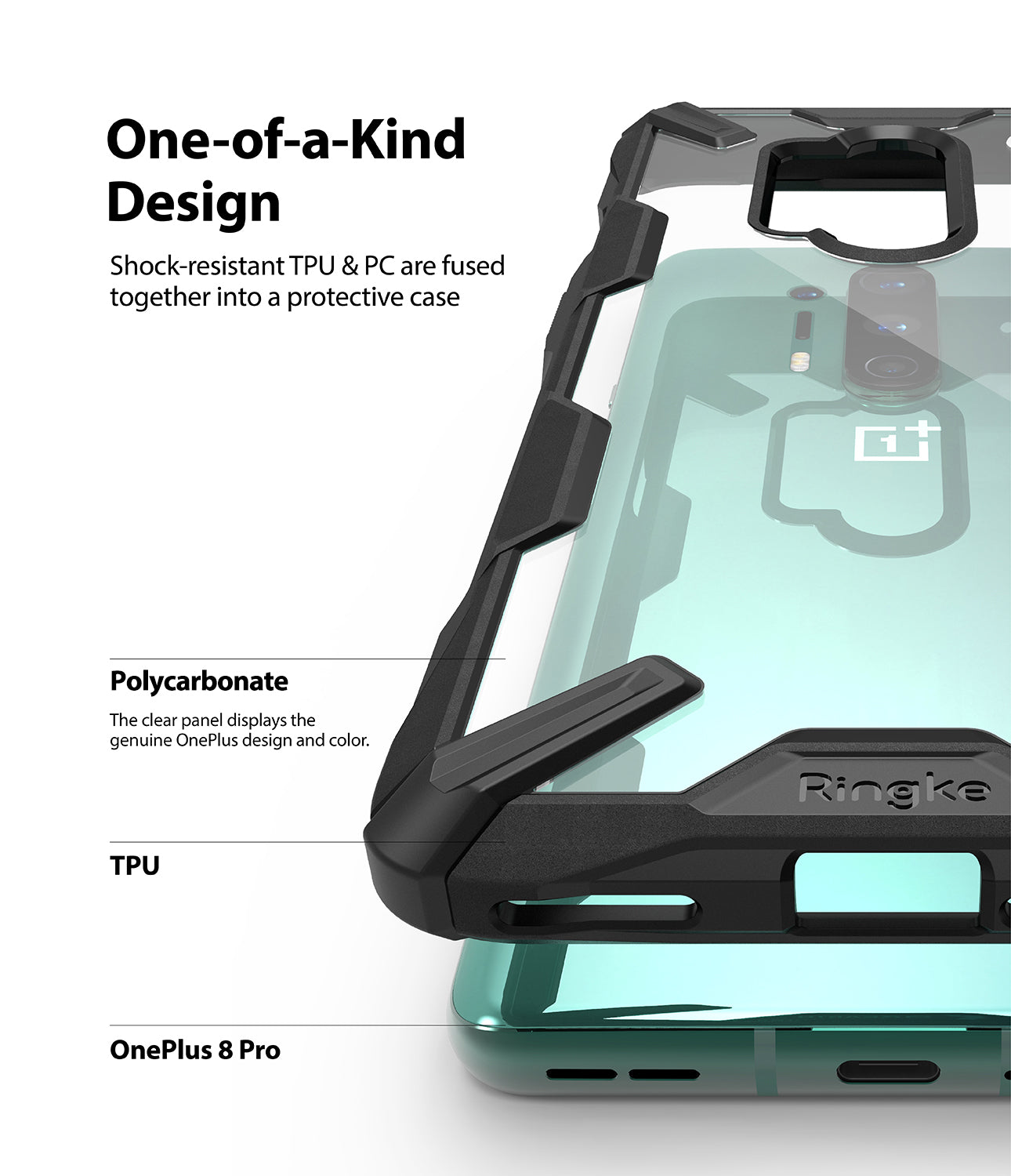 shock resistant tpu and pc are fused together into a protective case