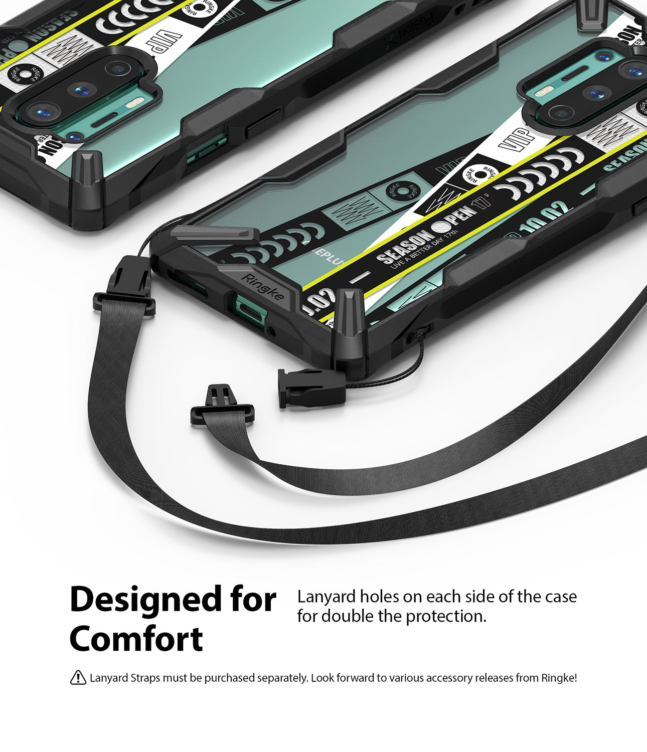 lanyard holes on each side of the case for double the protection