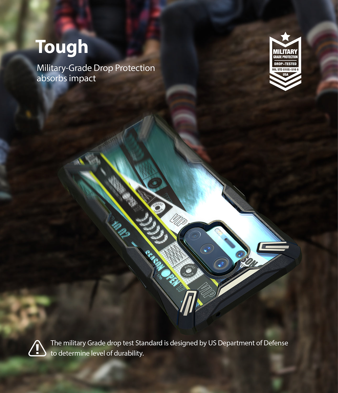 military-grade drop protection absorbs impact