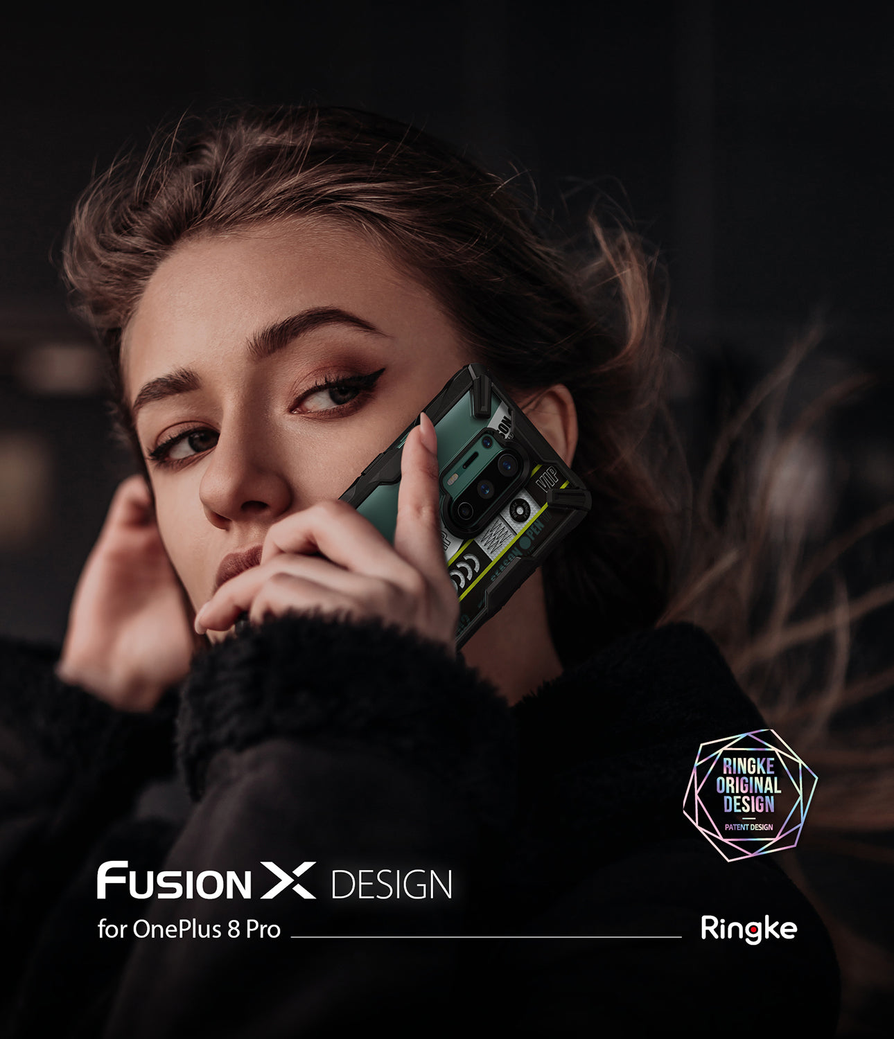 oneplus 8 pro case - ringke fusion x design 01 ticket band