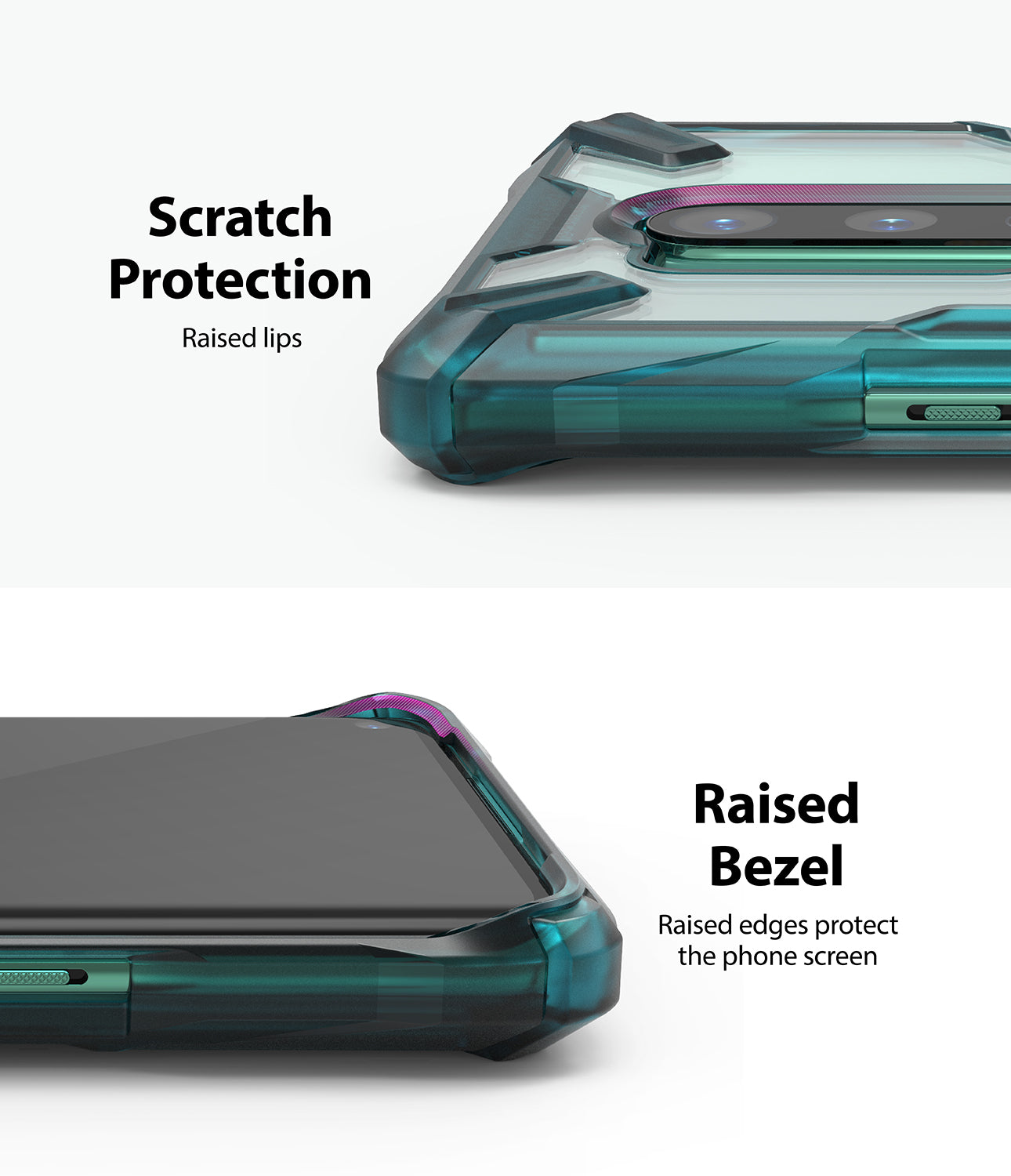 scratch protection with raised lips
