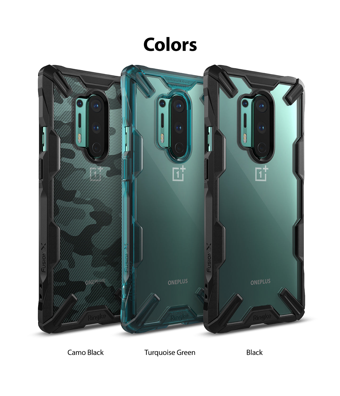 available in black, turquoise green, camo black
