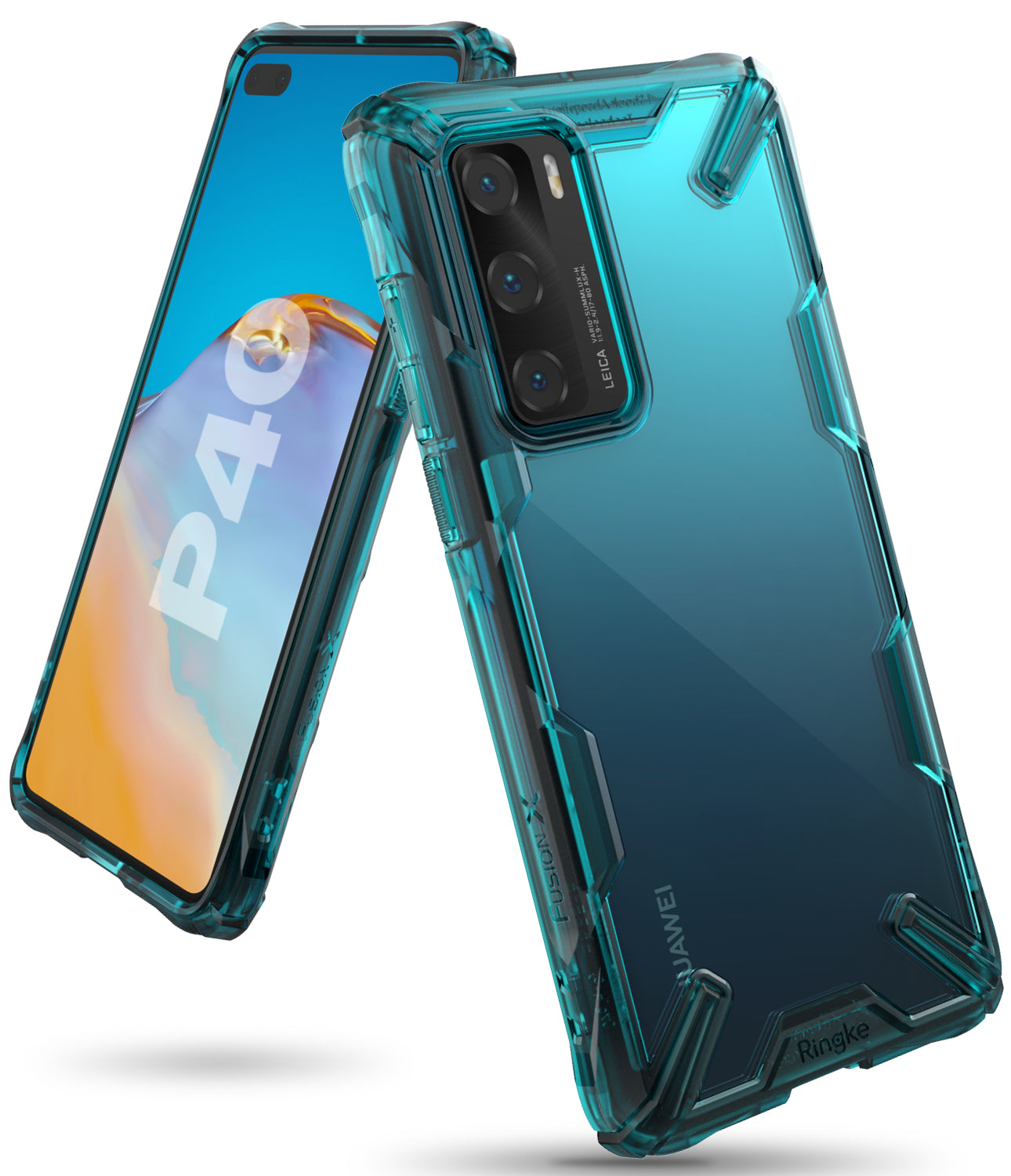 ringke fusion-x designed for huawei p40 - turquoise green