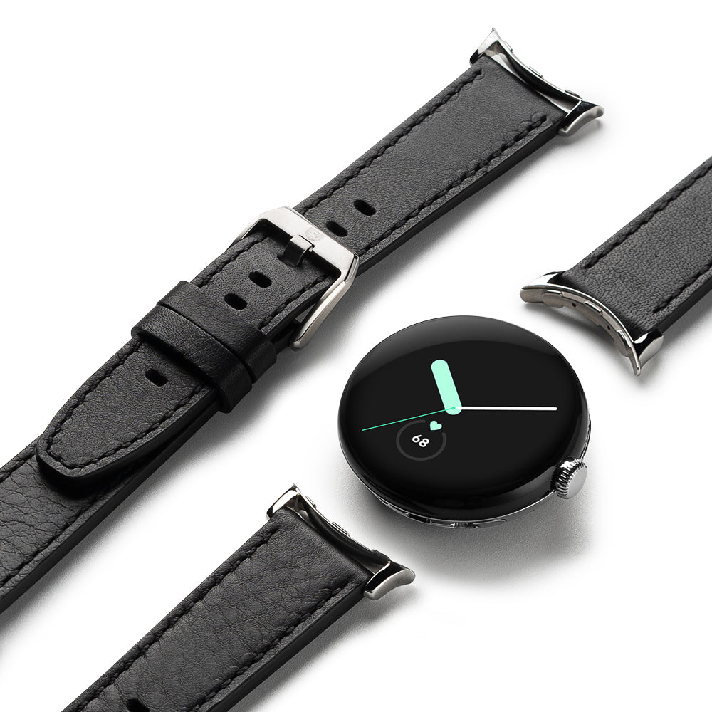 Google Pixel Watch Leather One Classic Band BLACK