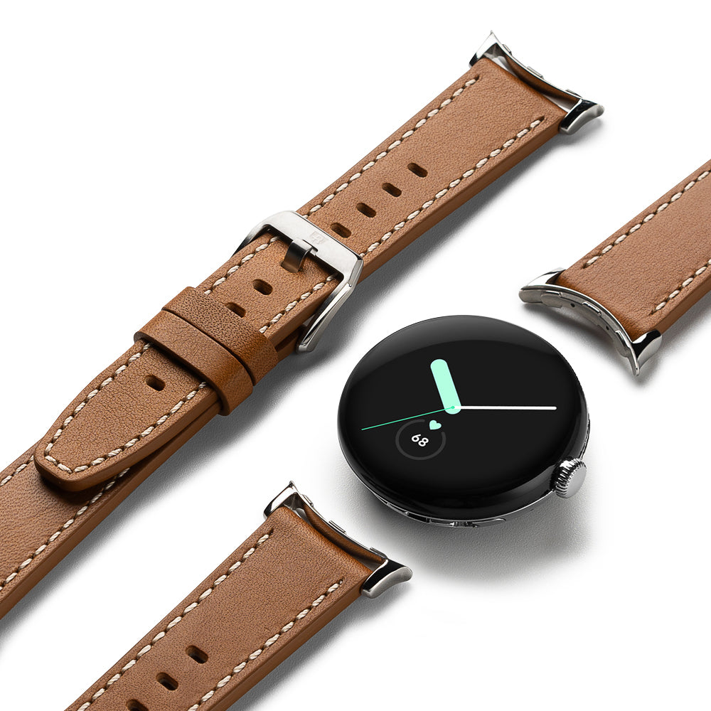 Google Pixel Watch Leather One Classic Band BROWN