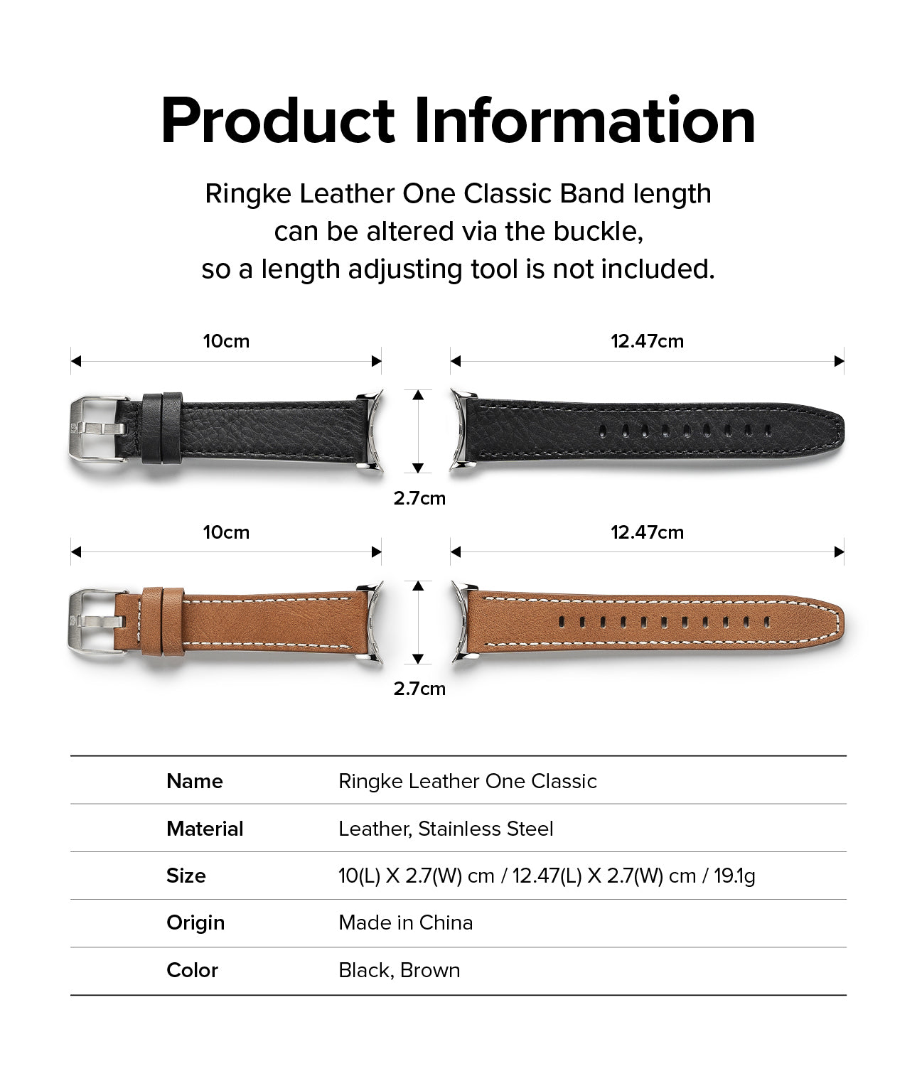 Google Pixel Watch Leather One Classic Band