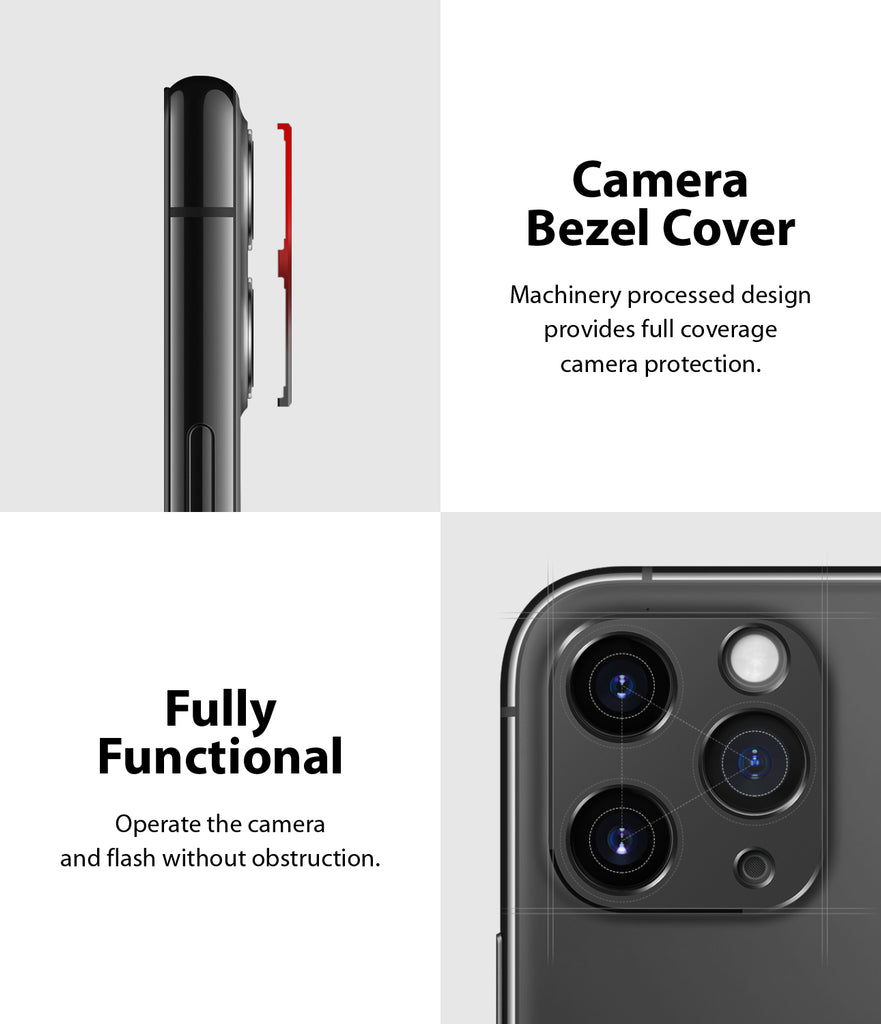 camera bezel cover, fully functional - operate the camera and flash without obstruction