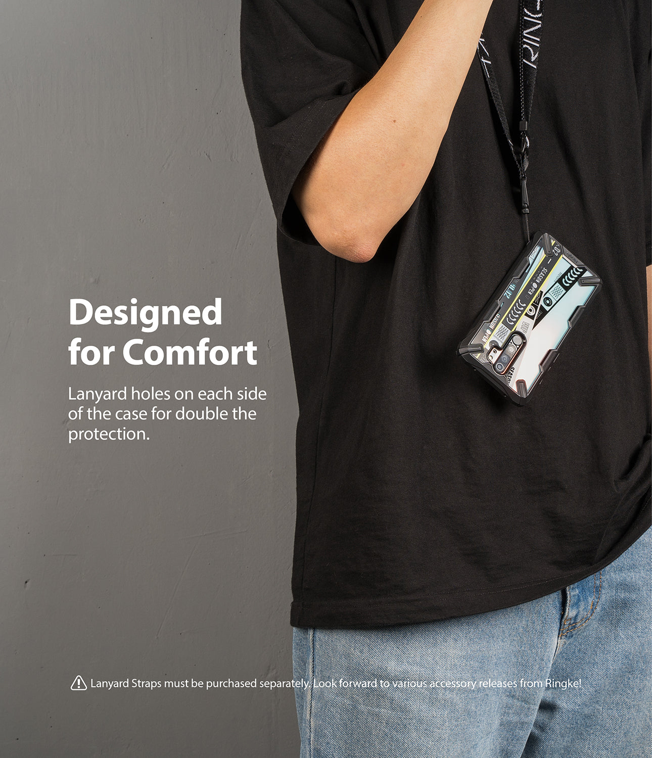 lanyard holes on each side of the case for double the protection
