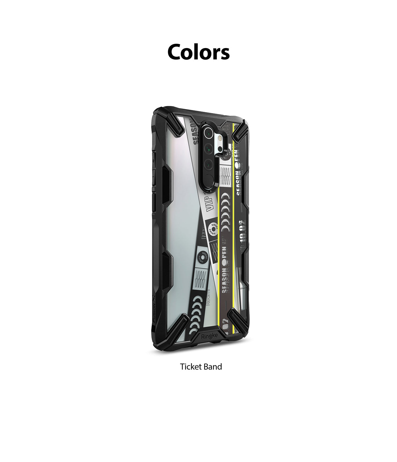 xiaomi redmi note 8 pro case ringke fusion-x design ticket band black