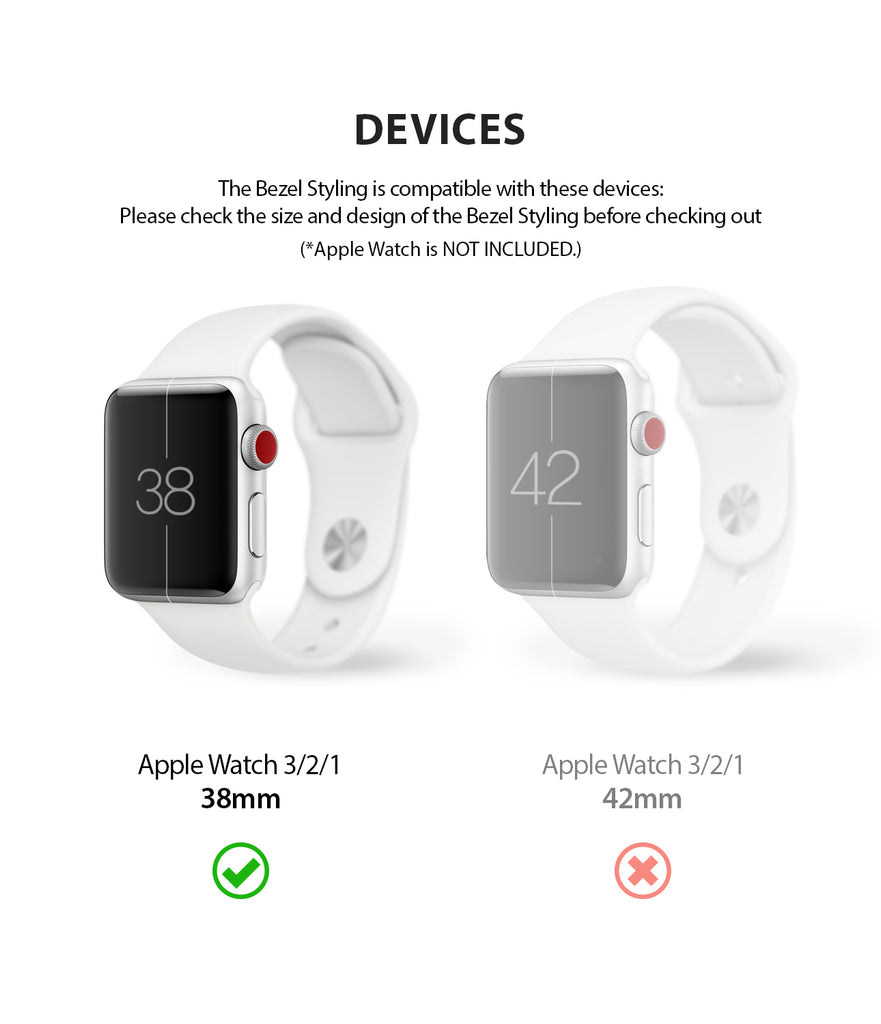 apple watch 3 2 1 38mm case ringke bezel styling stainless steel frame cover 38-08 device compatibility