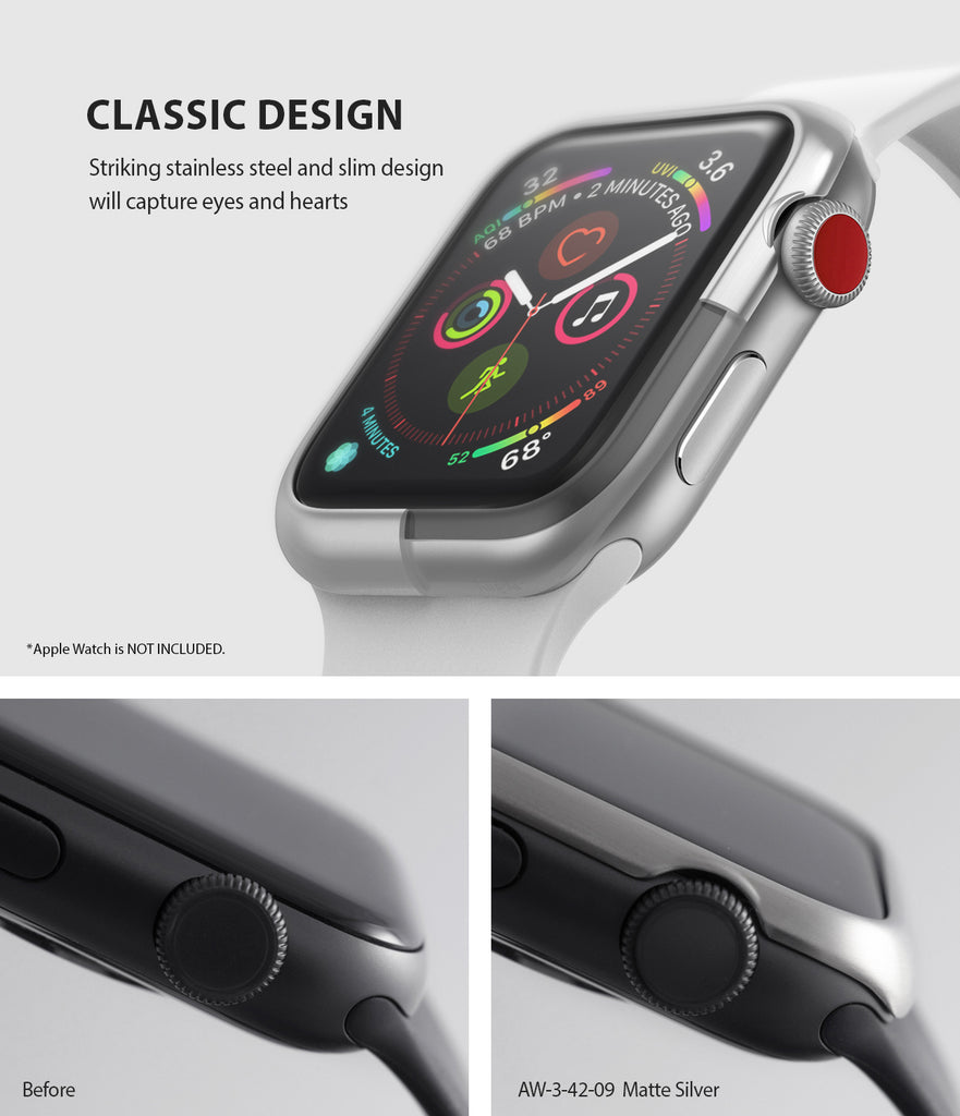 apple watch 3 2 1 42mm case ringke bezel styling stainless steel frame cover 42-09 classic design