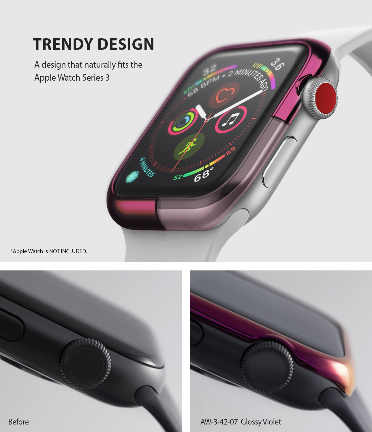 apple watch 3 2 1 42mm case ringke bezel styling stainless steel frame cover 42-07 classic design