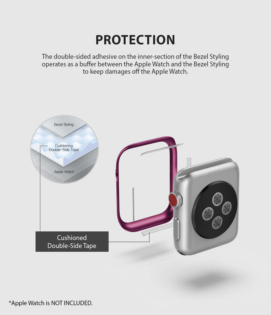 apple watch 3 2 1 42mm case ringke bezel styling stainless steel frame cover 42-07 protection