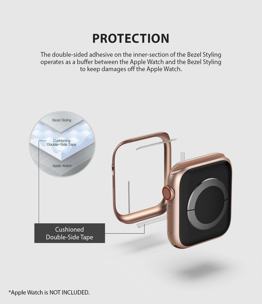 ringke bezel styling 40-02 rose gold stainless steel on apple watch series 6 / 5 / 4 / SE 40mm protection