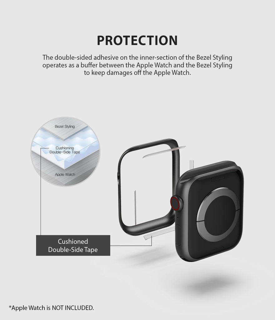 ringke bezel styling 40-06 Matte Silver stainless steel on apple watch series 6 / 5 / 4 / SE 40mm protection