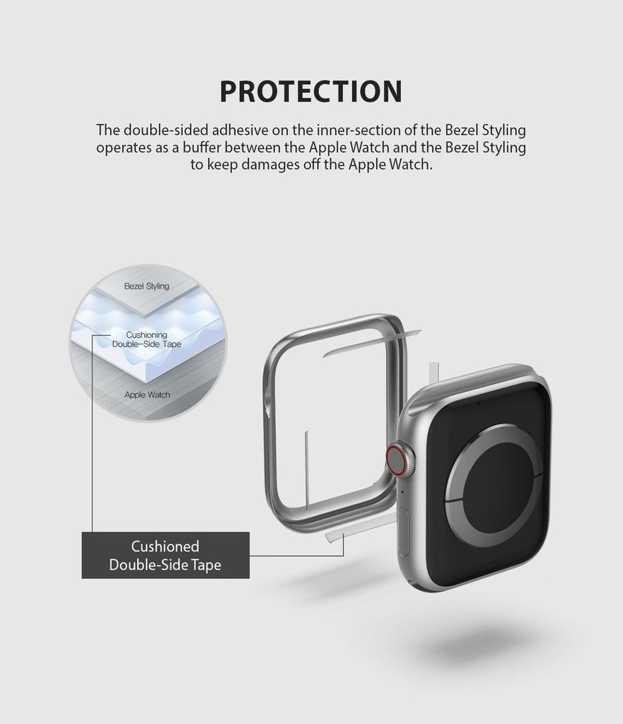 ringke bezel styling 40-40 stainless steel on apple watch series 6 / 5 / 4 / SE 40mm daily protection