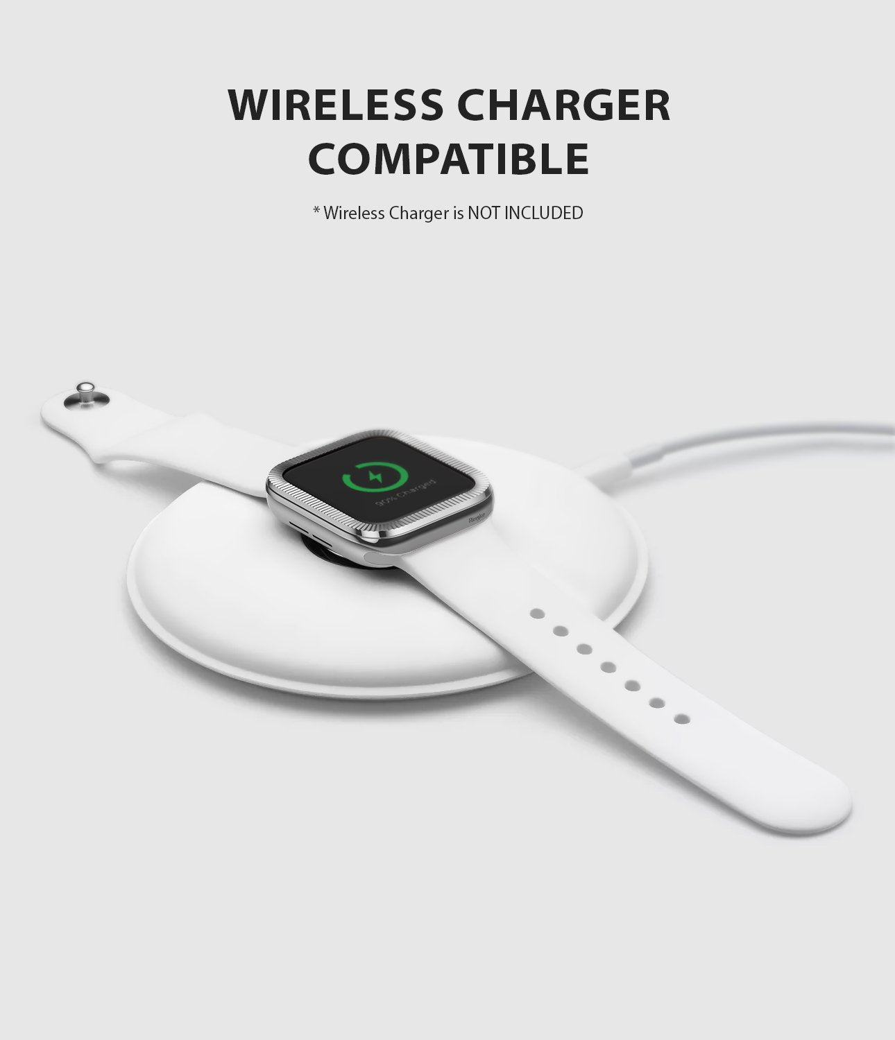 ringke bezel styling 40-42 stainless steel on apple watch series 6 / 5 / 4 / SE 40mm wireless charging