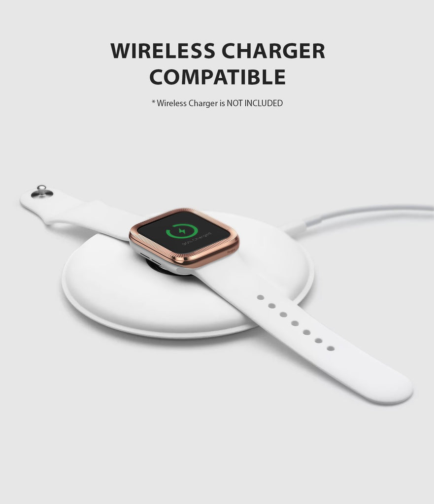 ringke bezel styling 40-43 stainless steel on apple watch series 6 / 5 / 4 / SE 40mm wireless charging