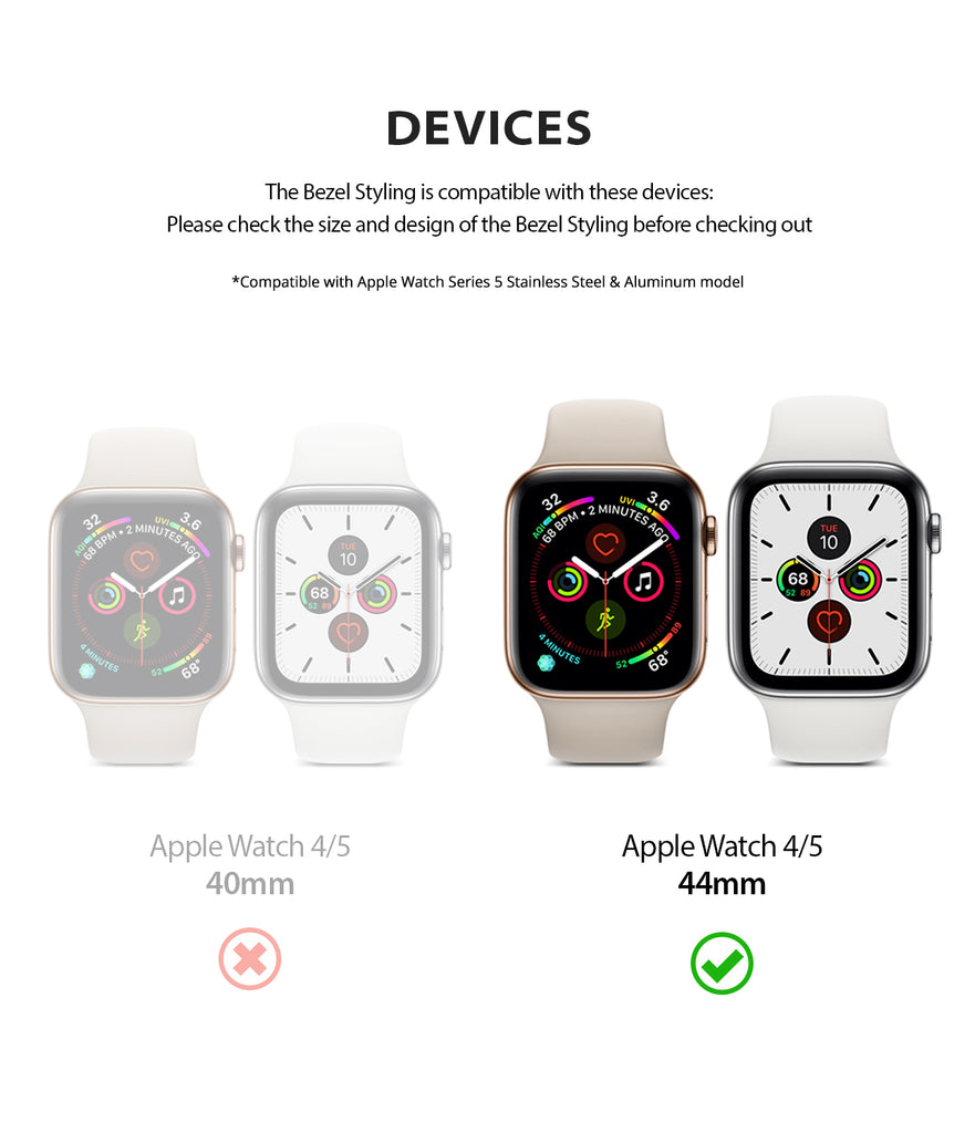 apple watch 4 44mm case ringke bezel styling stainless steel frame cover 44-07 simple installation