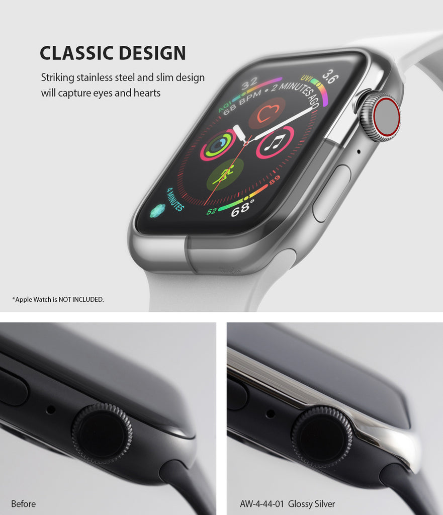 apple watch 4 44mm case ringke bezel styling stainless steel frame cover 44-01 classic design