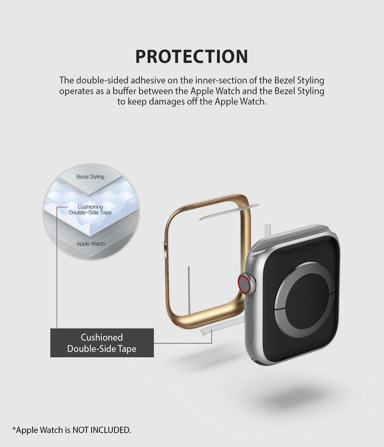apple watch 4 44mm case ringke bezel styling stainless steel frame cover 44-05 protection
