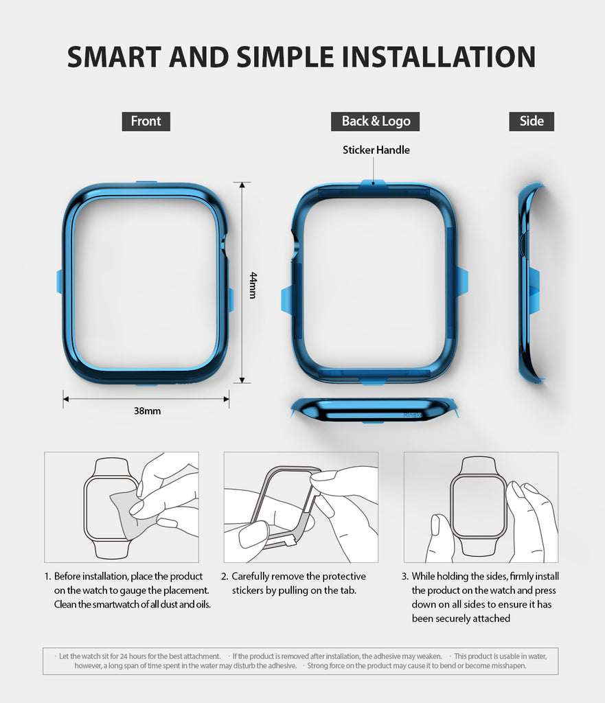 apple watch 4 44mm case ringke bezel styling stainless steel frame cover 44-04 device compatibility