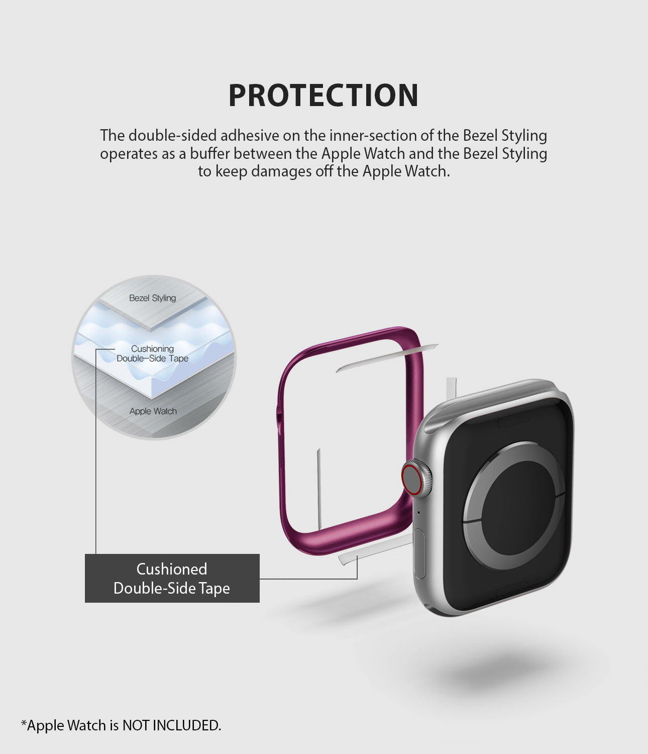 apple watch 4 44mm case ringke bezel styling stainless steel frame cover 44-07 protection