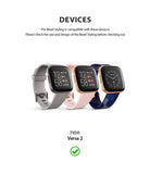 Ringke Bezel Styling Full Stainless Steel Frame Case for Fitbit Versa 2, Silver, 2-42 ST, Knurling Engraved Design