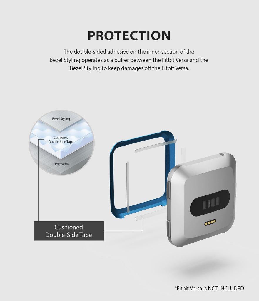 Ringke Bezel Styling Designed for Fitbit Versa Case Cover, Blue - FW-V-04, protection