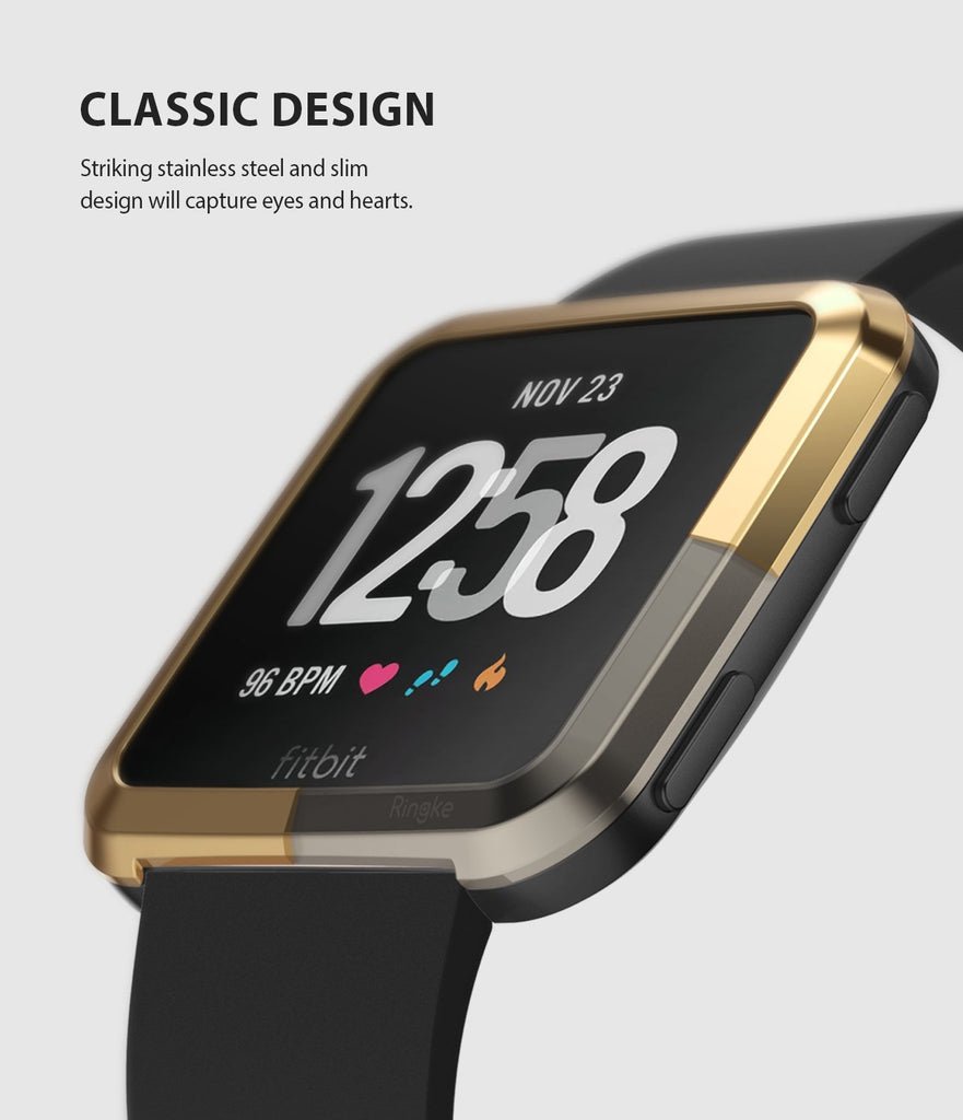 Ringke Bezel Styling Designed for Fitbit Versa Case Cover, Gold - FW-V-05, classic design