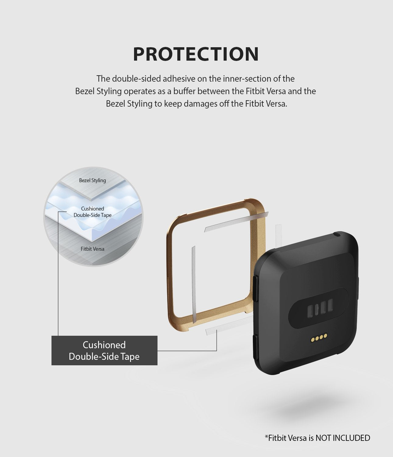 Ringke Bezel Styling Designed for Fitbit Versa Case Cover, Gold - FW-V-05, protection