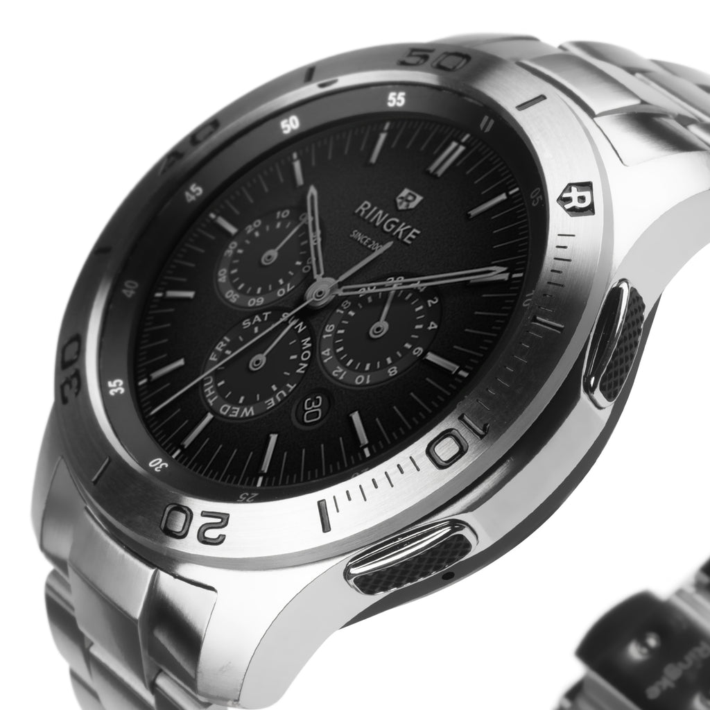 ringke bezel styling for samsung galaxy watch 46mm silver stainless steel