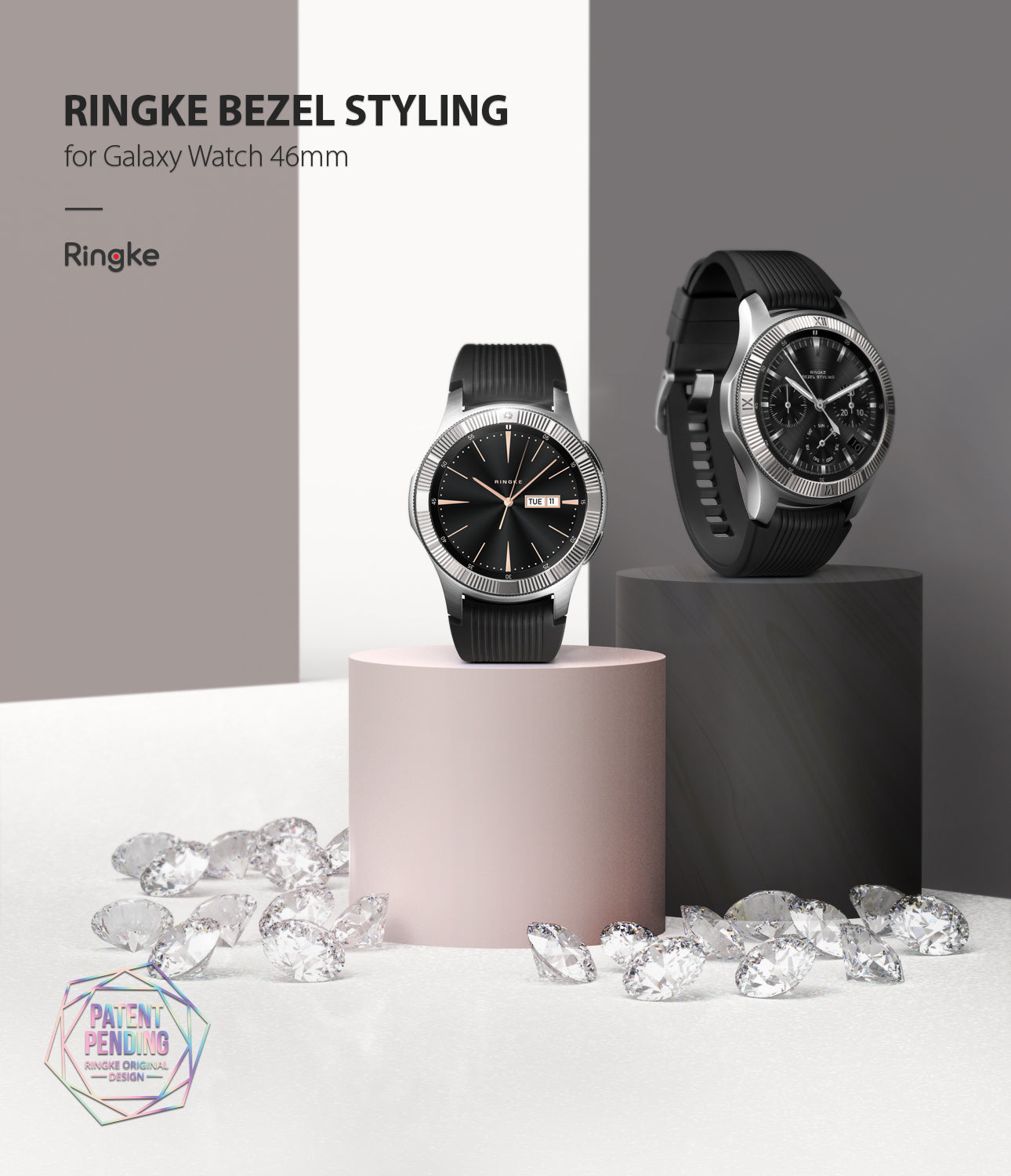 ringke bezel styling for galaxy watch 46mm showing 46-13 on